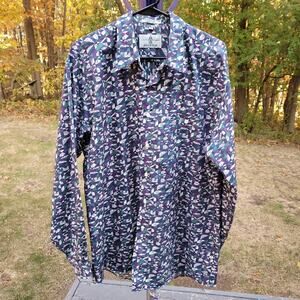 Vintage Austin Reed 100% Cotton Geometric Button-up Shirt size Large
